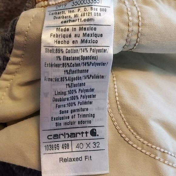 Carharrt‎ Men's Rugged Flex Relaxed Straight Knit Lined 40 X 32 Denim Blue Jeans - Picture 10 of 12